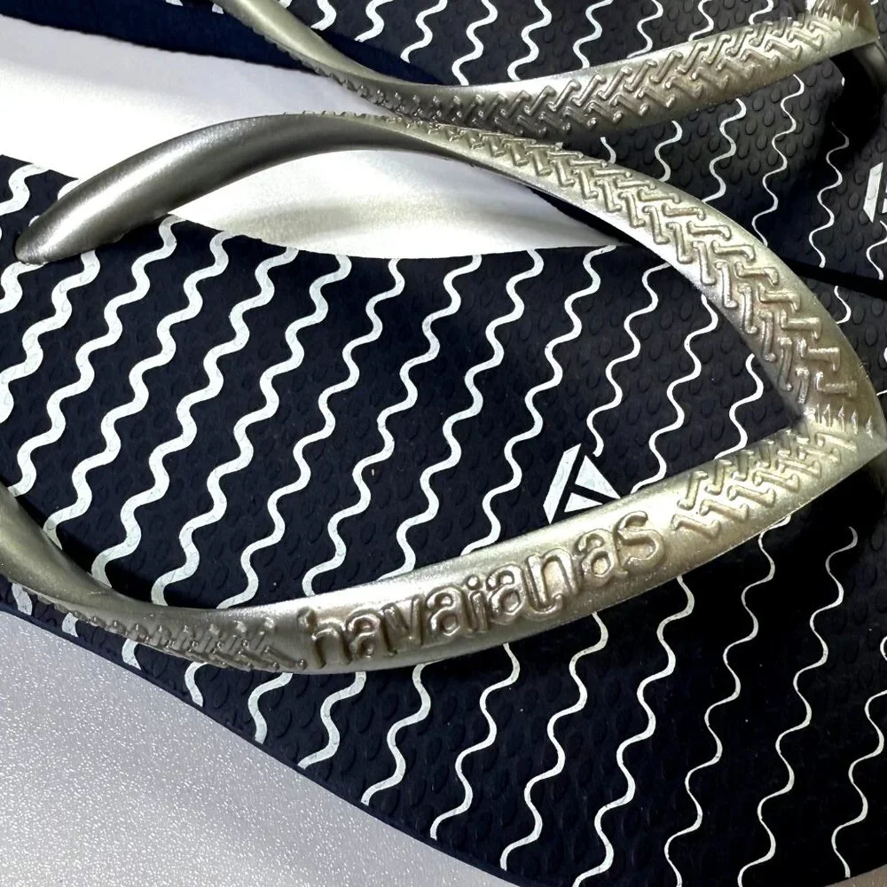 Havaianas Slim Oceano Flip Flop Sandals Navy Blue Youth‎ 2